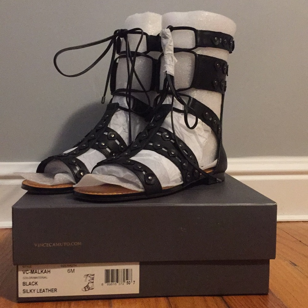 Vince Camuto black gladiator sandals